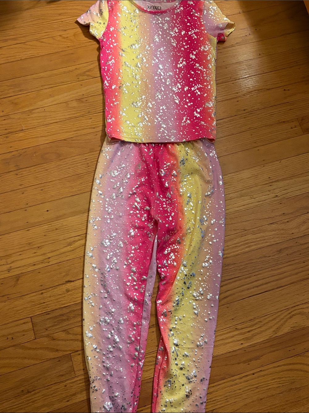 XOXO Tie-Dye Sleep Set - Pink Yellow girls